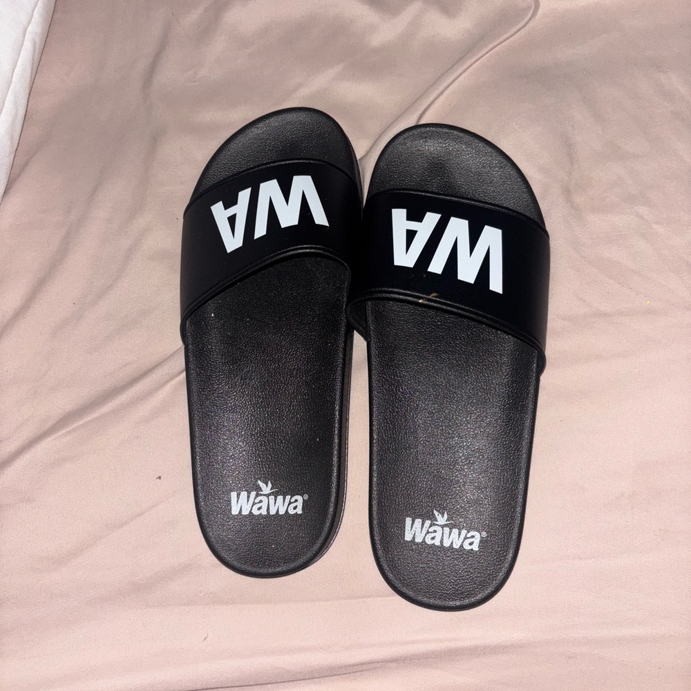 WAWA Black Slide Sandals